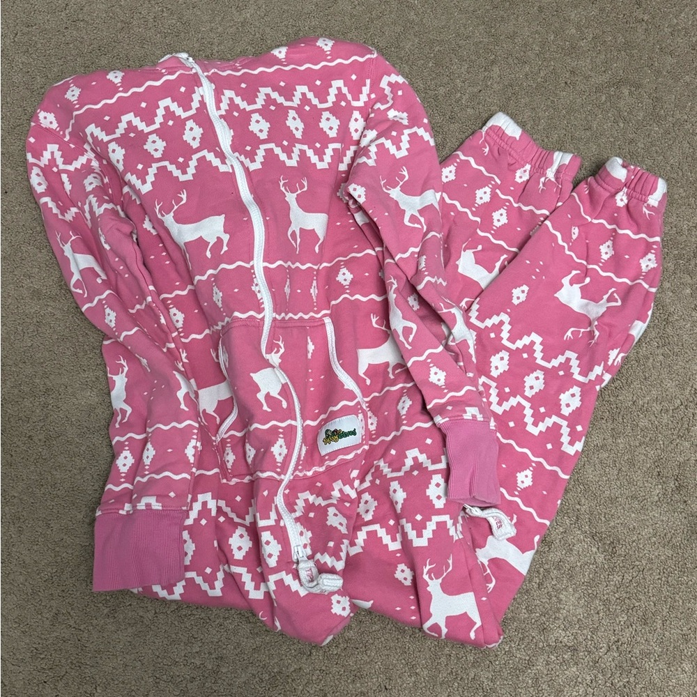 Pink Reindeer Tipsy Elves Adult Onesie - Medium
